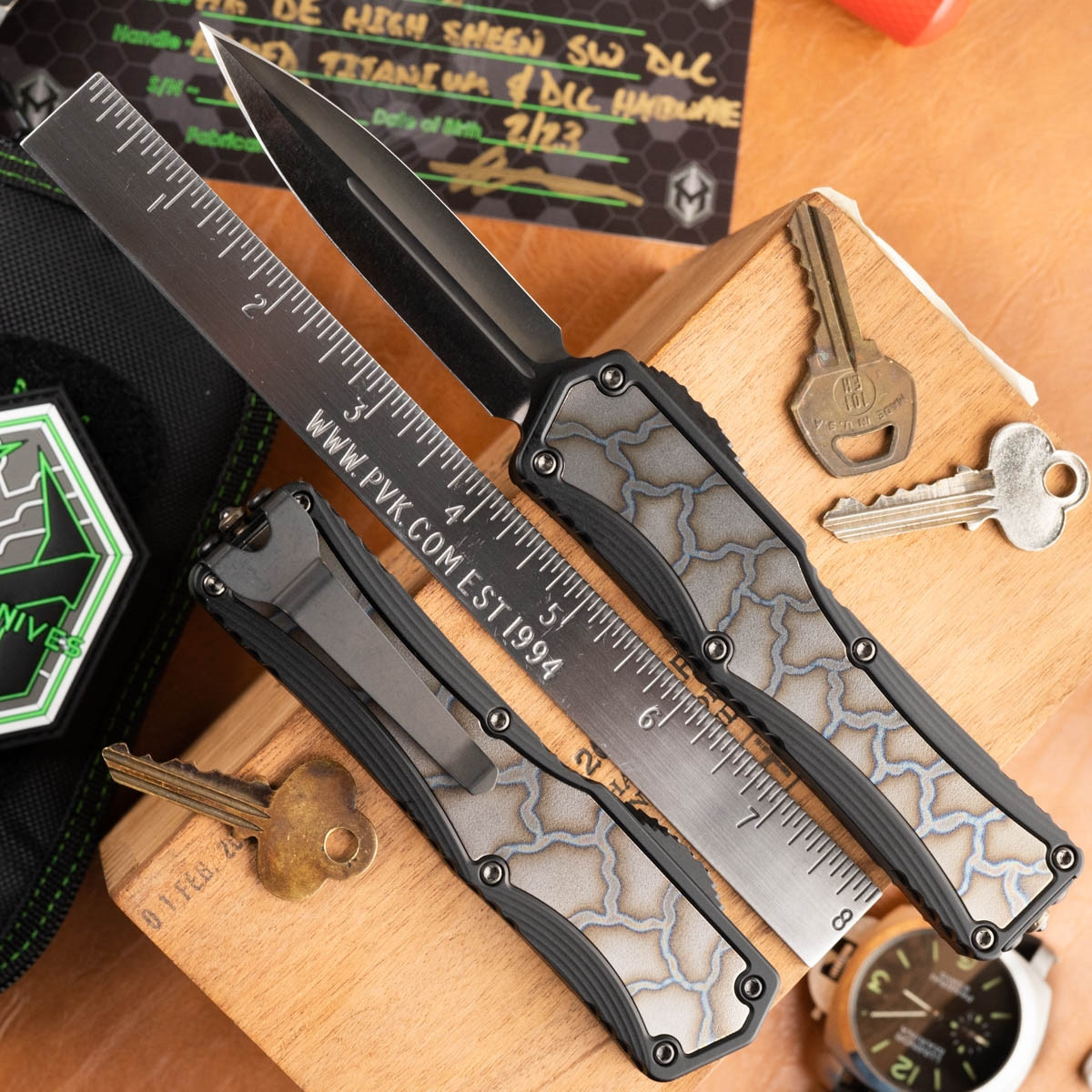 Heretic Knives Colossus HG D/E High Sheen SW DLC, Black, Flamed Ti