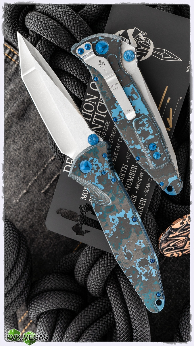 Marfione Custom SOCOM Elite SW Tanto Blade Arctic Blue Fat Carbon