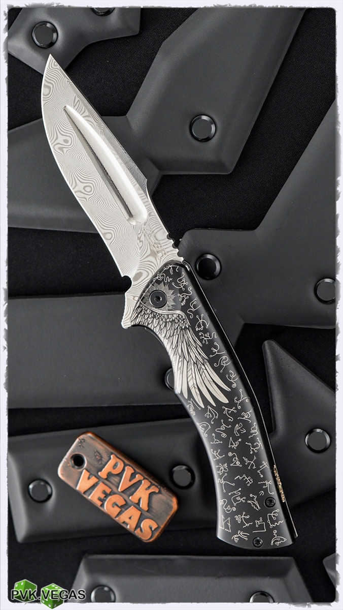 Michael Zieba/Jason Knight S5 Silver Angel Flipper Knife 3.5