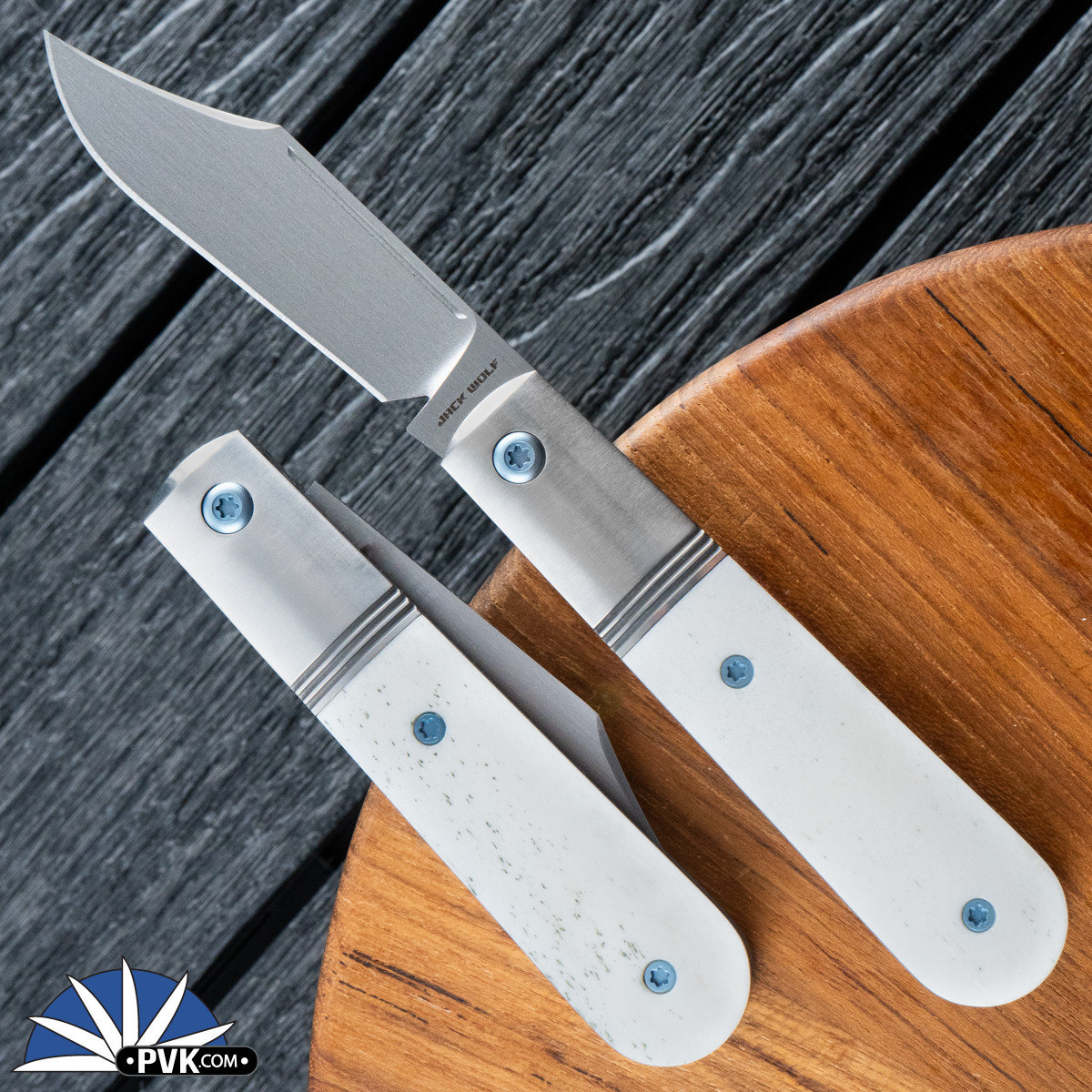 Jack Wolf Knives Big Bro Jack V2 Hand Satin Blade, Smooth White