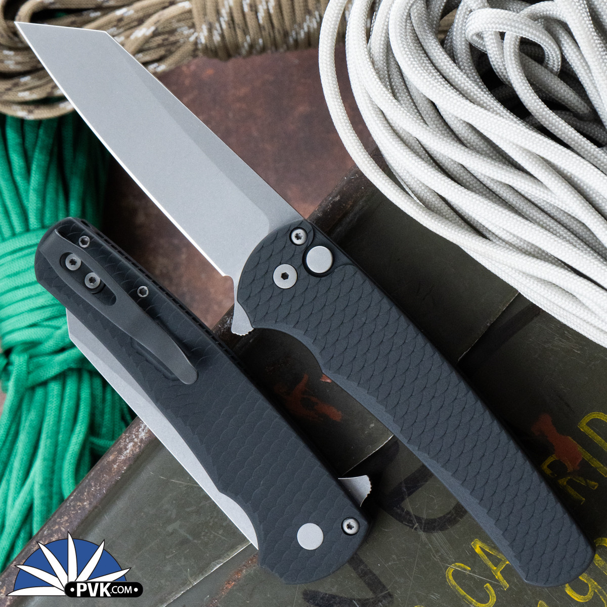 ProTech Malibu 5435 Reverse Tanto Stonewash Magnacut Blade, Black