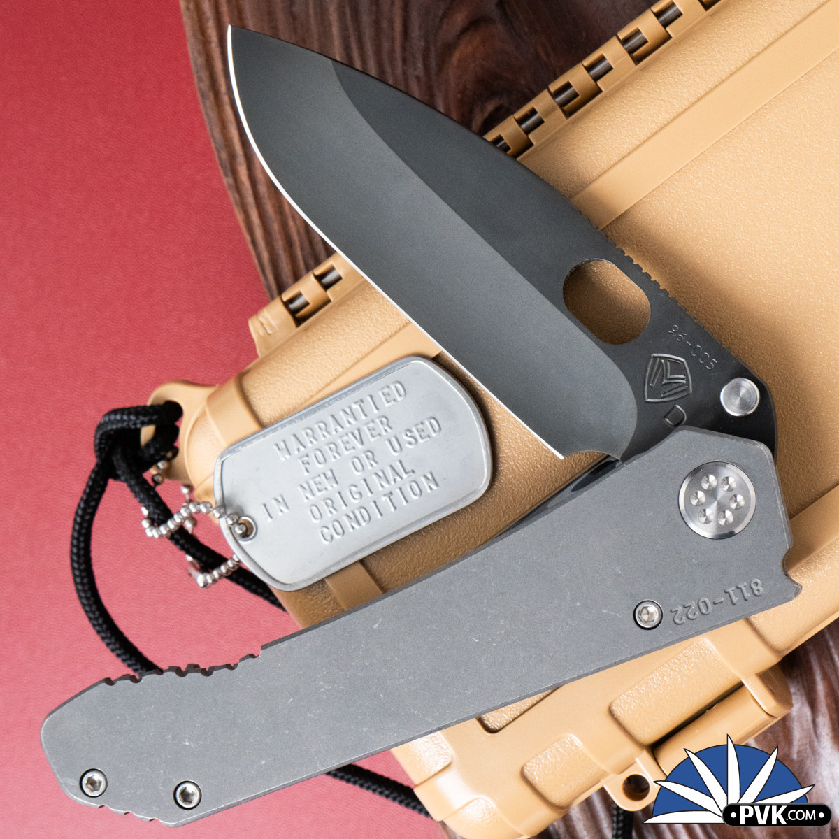 Medford 187 DP D2 PVD Drop Point, Heavy Stonewashed Titanium
