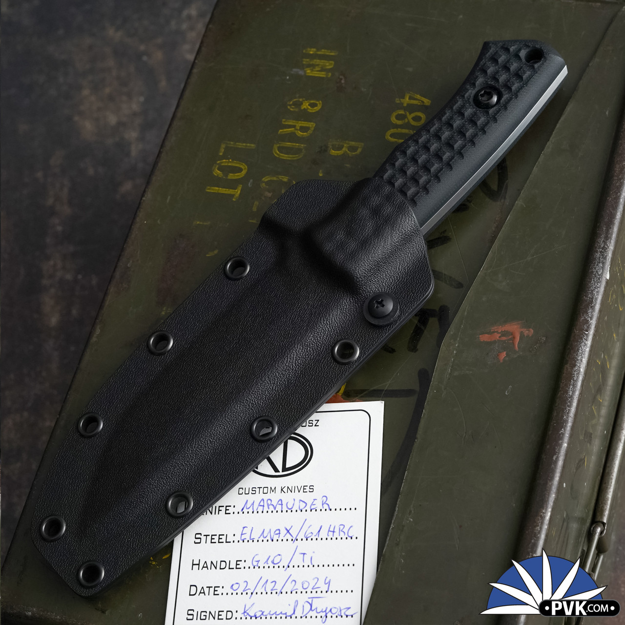 KD Knives Kamil Dlugosz Marauder Elmax Two Tone Satin With