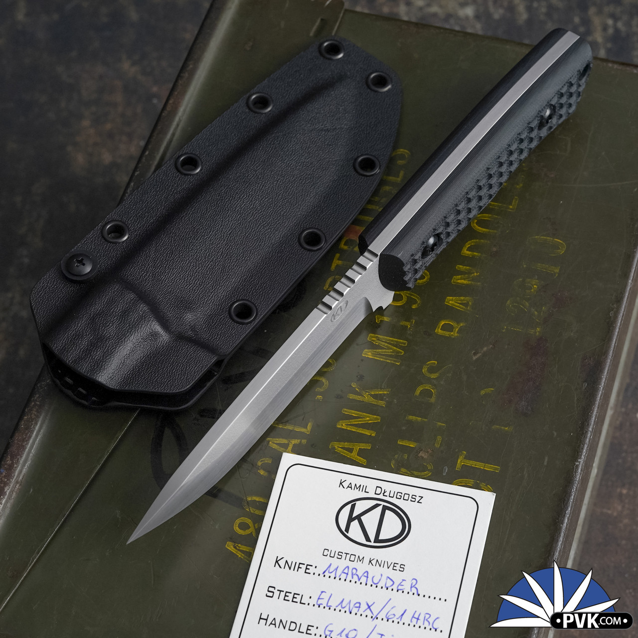 KD Knives Kamil Dlugosz Marauder Elmax Two Tone Satin With