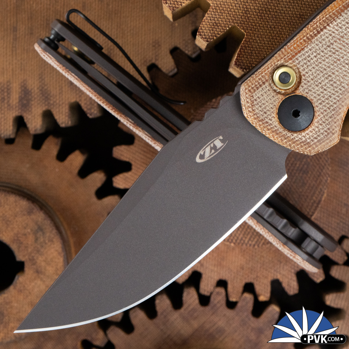 Zero Tolerance 0512 Dark Bronze CPM-Cruwear Blade, Tan Micarta