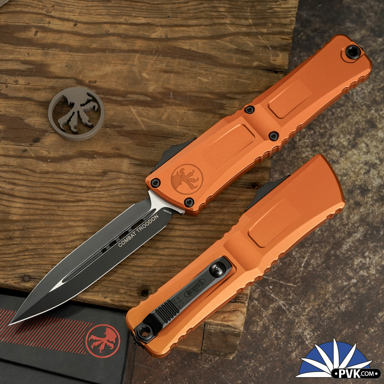 Microtech Combat Troodon Gen 3 1142-1OR Double Edge Black Blade