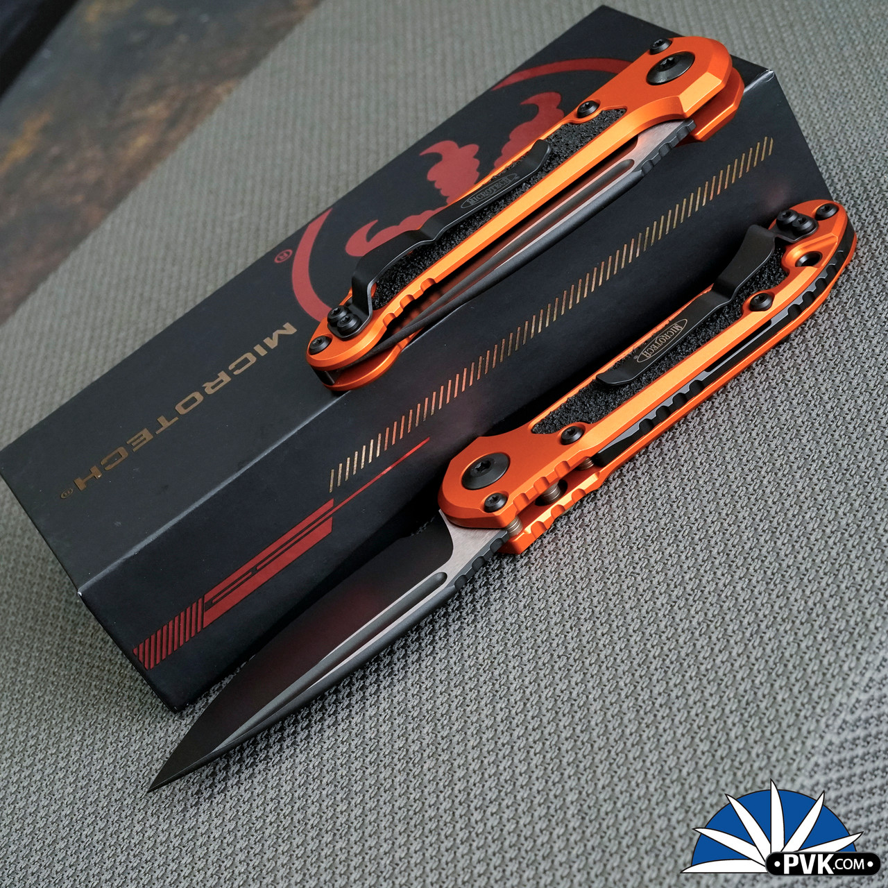 Microtech LUDT Gen 3 1135-1OR Black Blade, Orange Handle Grip