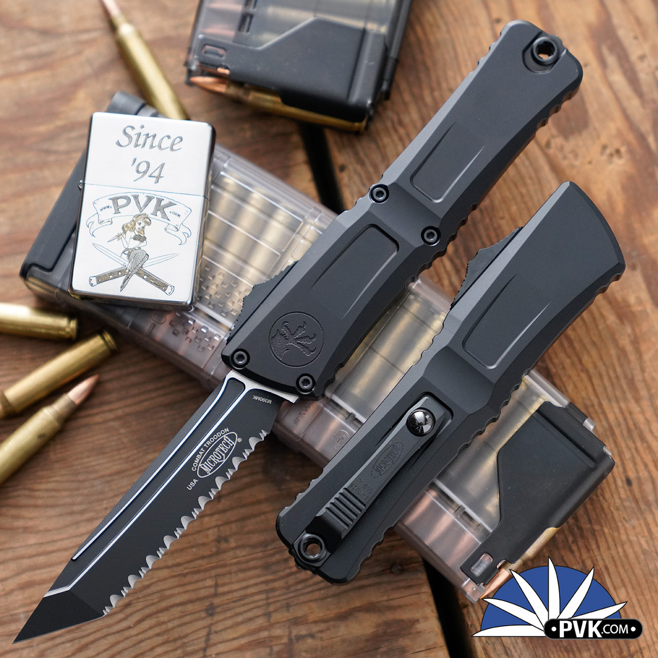 Microtech Combat Troodon Gen 3 1144-3T Tanto Black Full Serrated