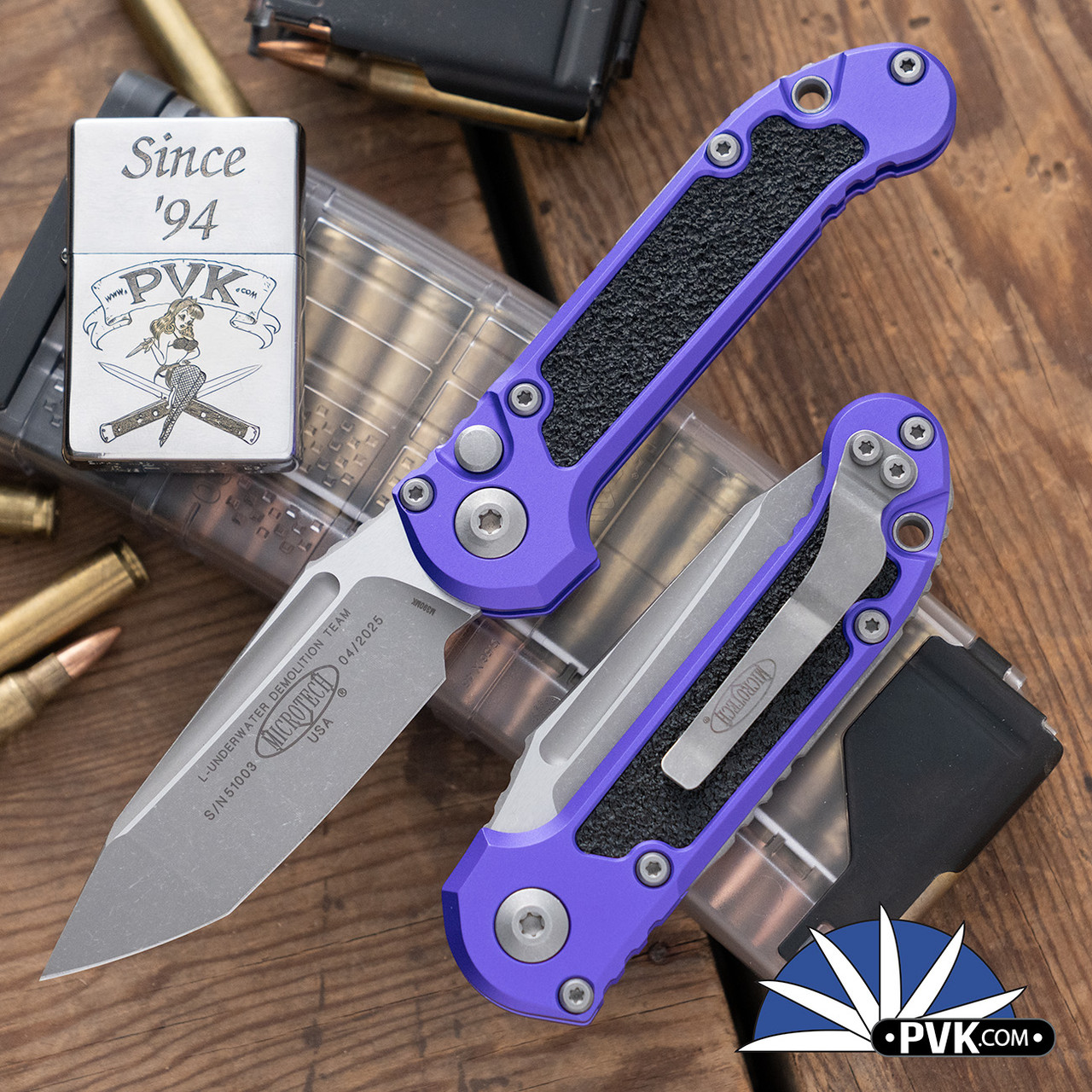 LIUです。 Microtech LUDT Gen 3 1136-10APPU Tanto Apocalyptic Blade, Purple