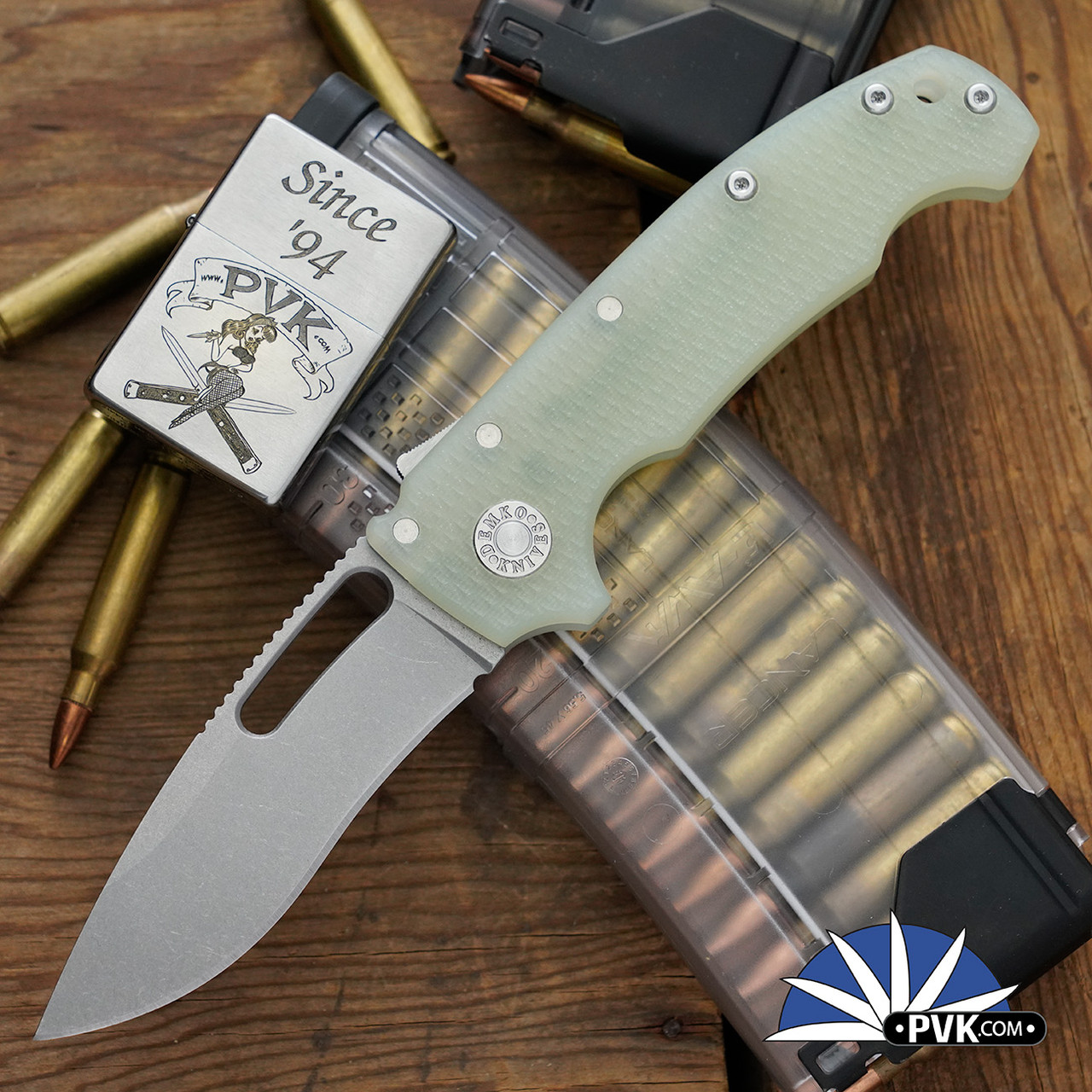 Demko Knives MG AD20S Shark-Lock Stonewash Kopis, 20CV Blade