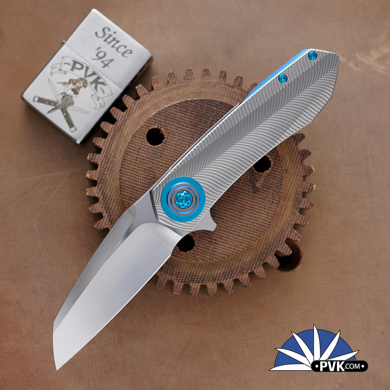 Skiff Made Blades Asylum #73, Hand Rubbed Satin, Milled Titanium