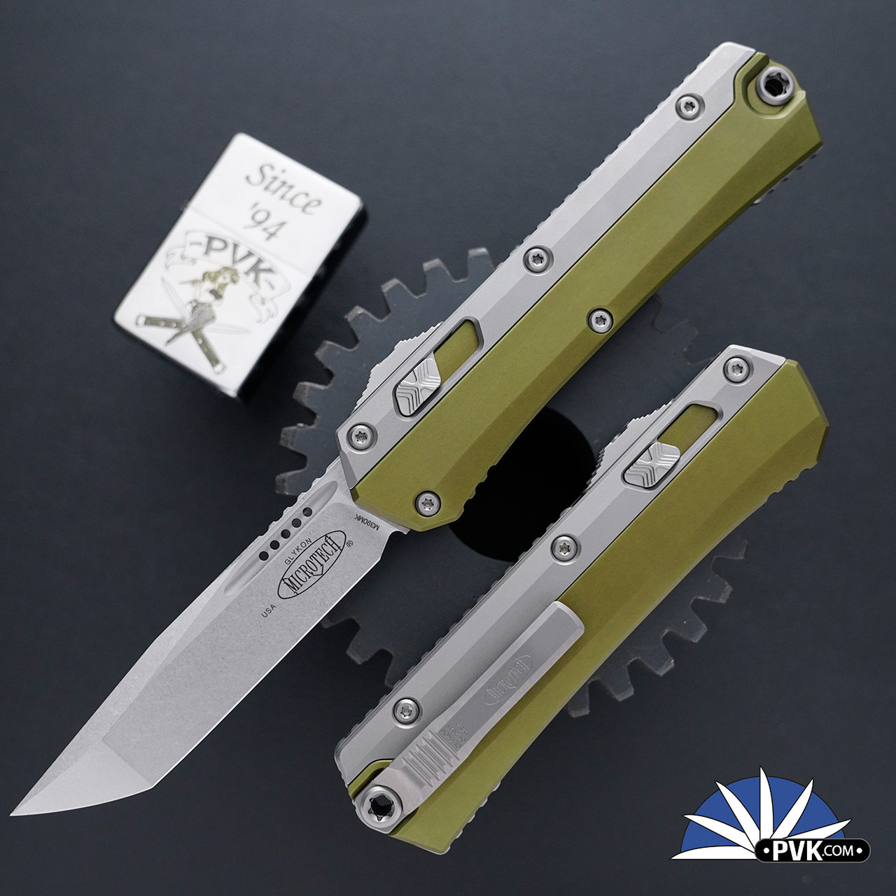 Microtech Factory Seconds GLYKON 185-10 Tanto Stonewash Blade, OD
