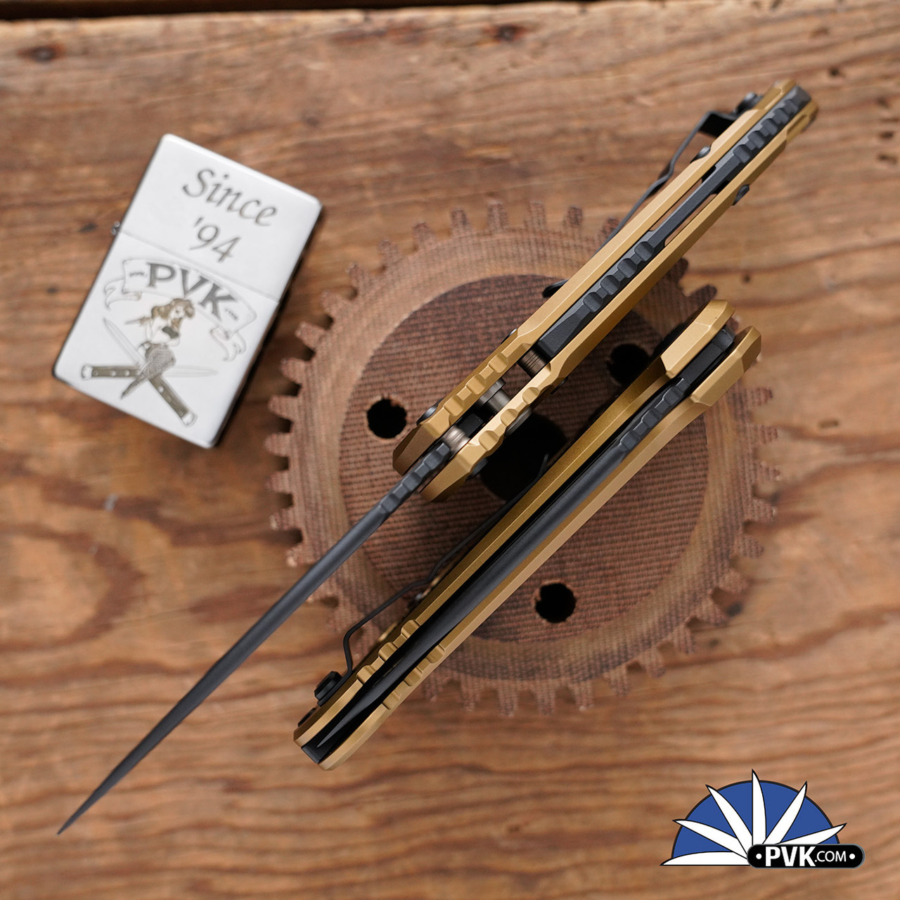 Microtech LUDT Gen 3 1135-1TA Black Blade, Tan Handle Grip Inlay - PVK