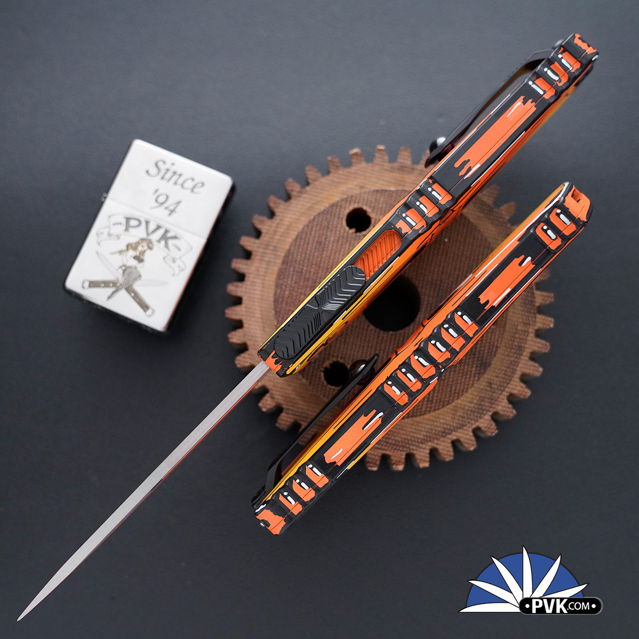 Microtech Combat Troodon Gen 3 1143-1ORCOMICS Orange Comic Single