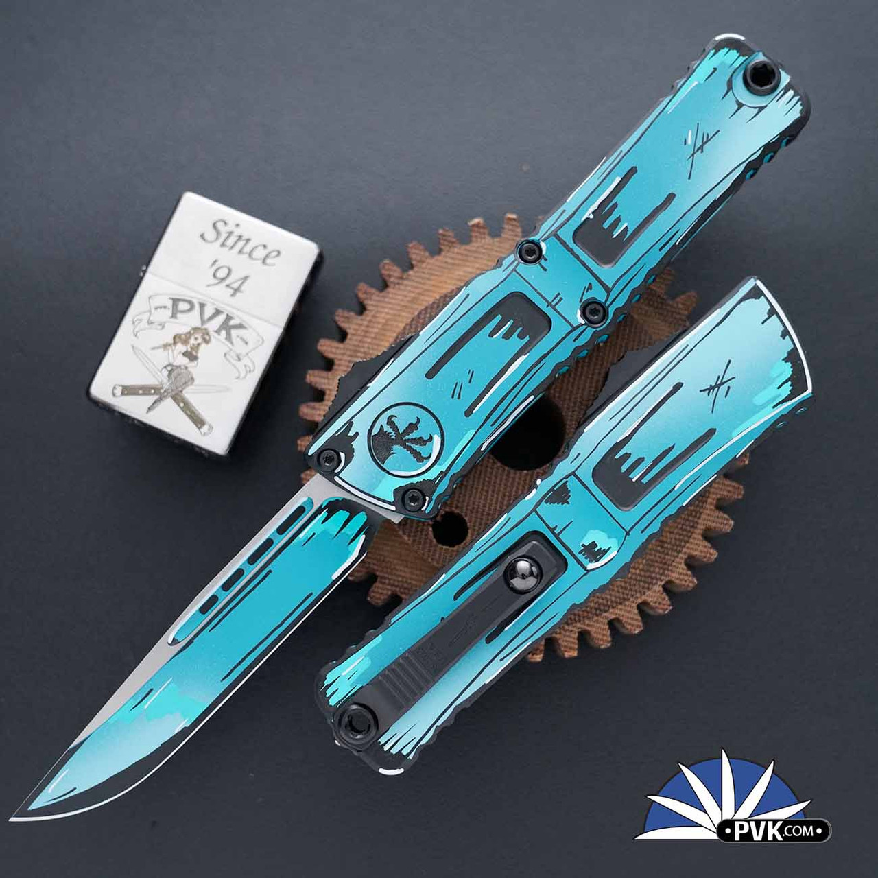 Microtech Combat Troodon Gen 3 1143-1TQCOMICS Turquoise Comic