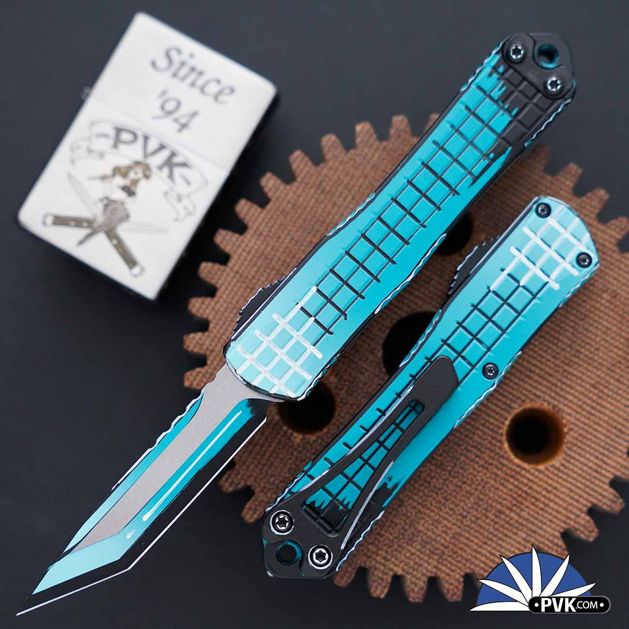 Heretic Knives Manticore-S Tanto Edge Blade, Turquoise Cel Shade