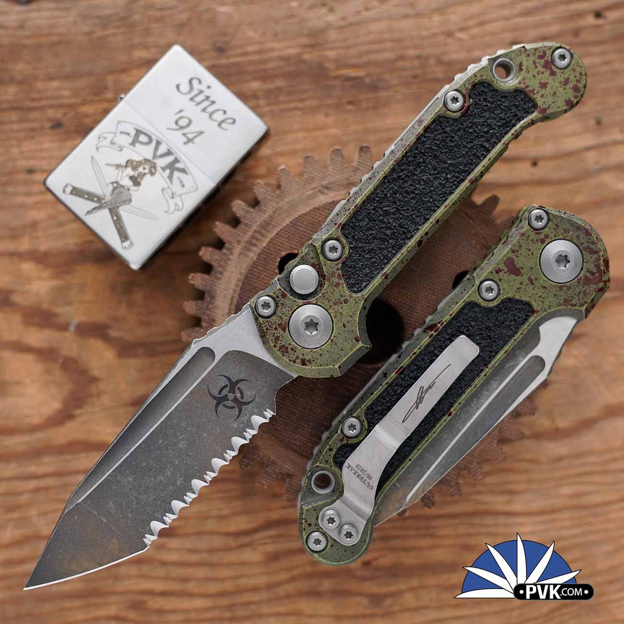 Microtech LUDT Gen 3 1136-3OBS Tanto Full Serrated Blade, Outbreak