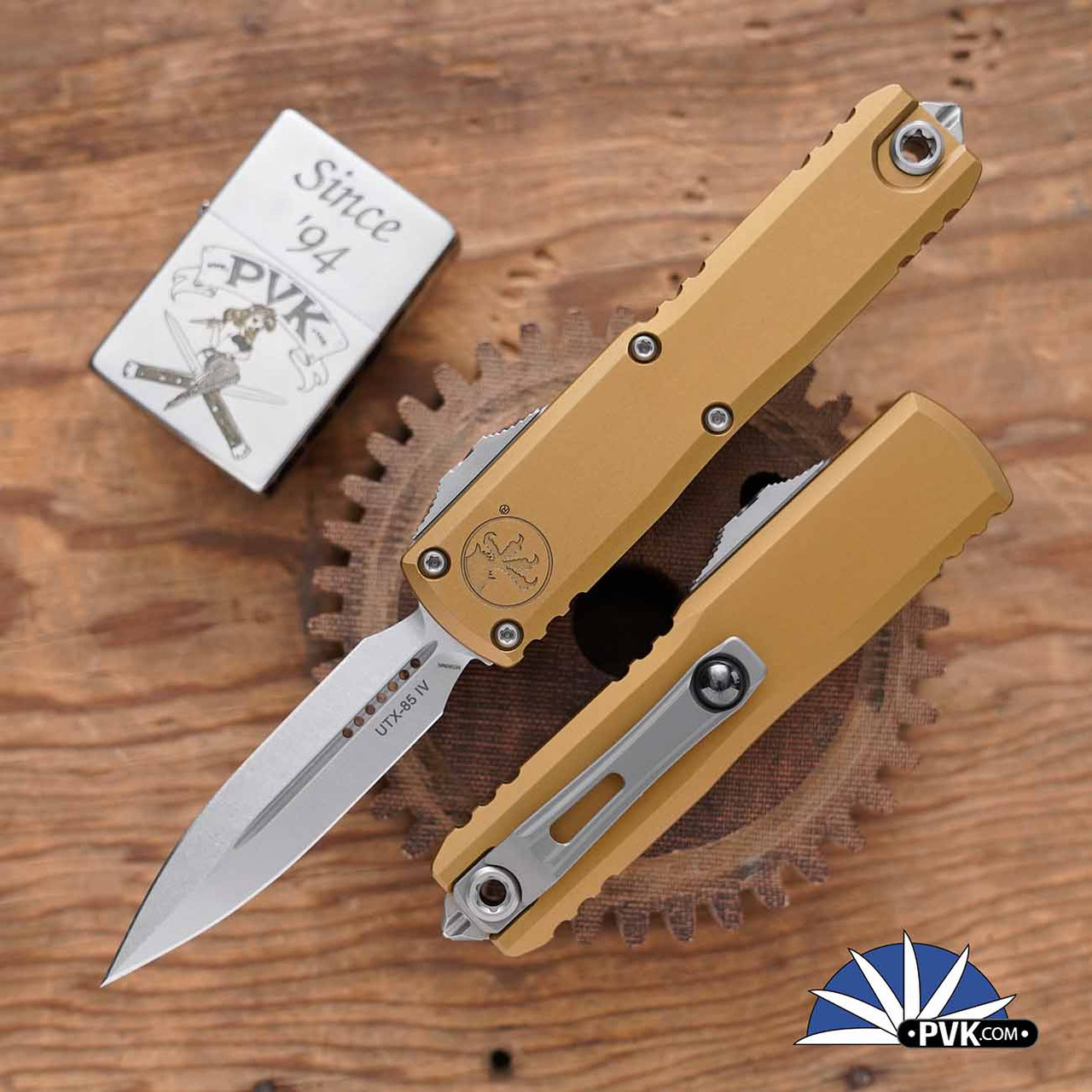 Microtech UTX-85 Gen 4 D/E 12324-10TA Stonewashed Double Edge