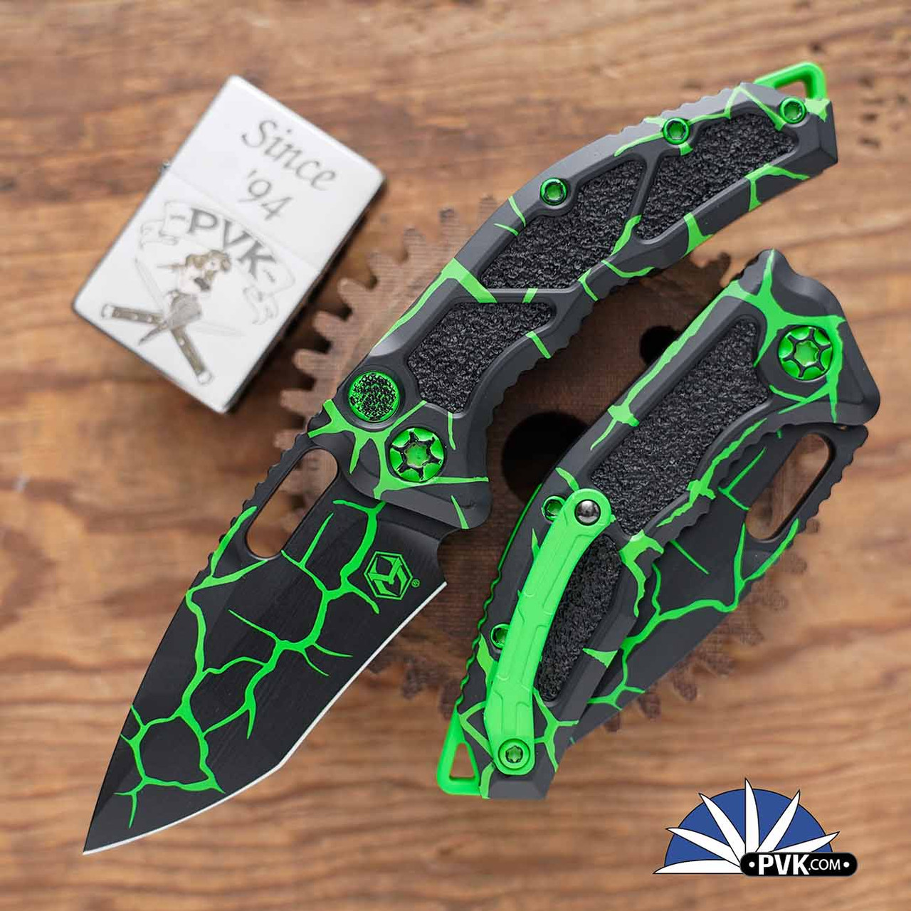 Heretic Knives Medusa AUTO CPM-Magnacut Recurve Magma Toxic Green