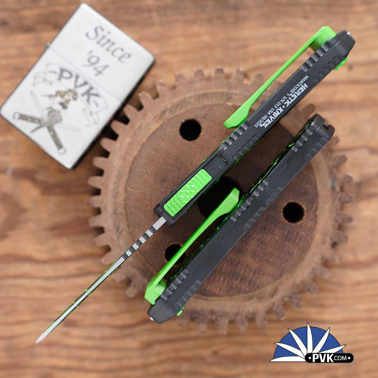 Heretic Knives Manticore-S Recurve Edge Blade, UV Toxic Magma