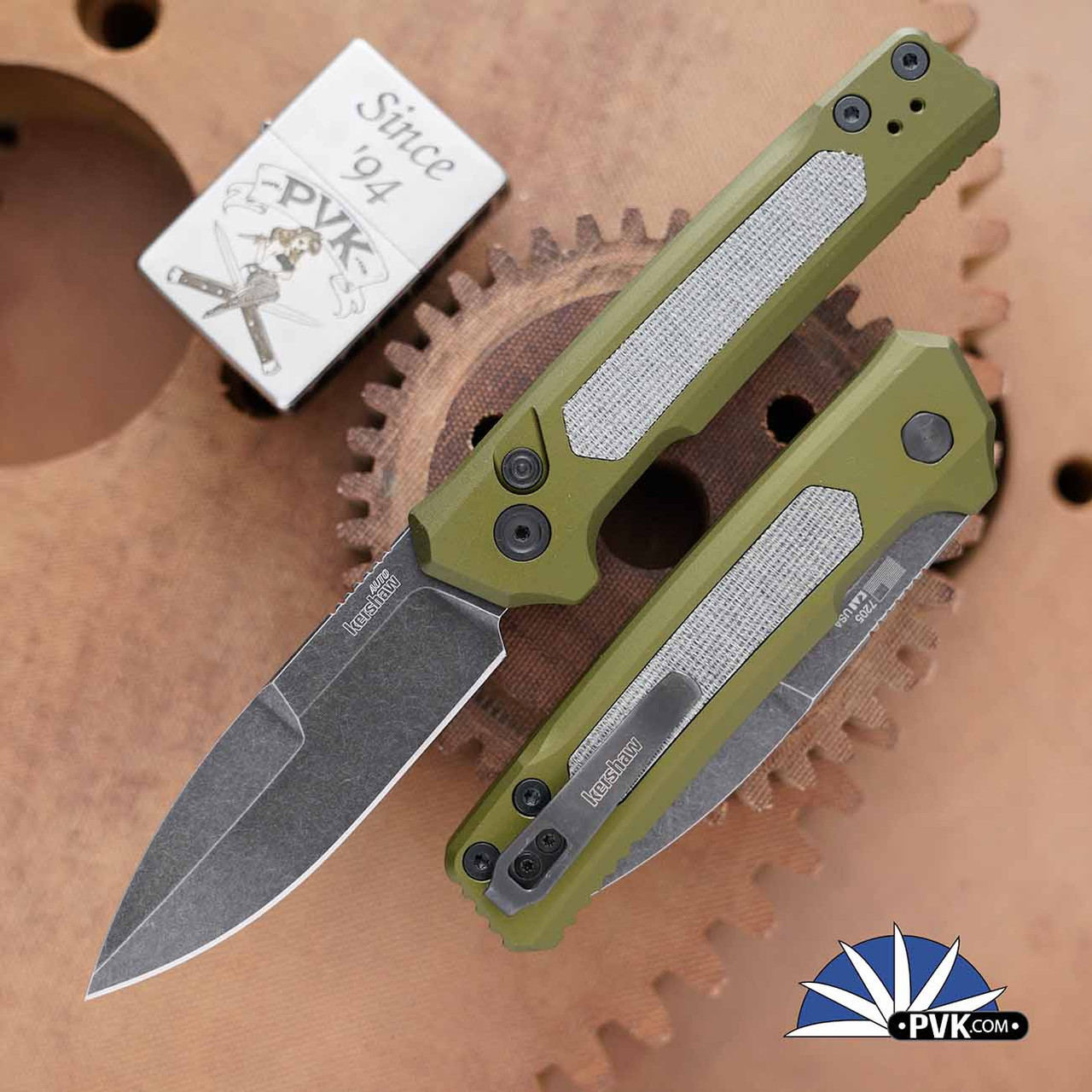 Kershaw Launch 22 Automatic Blackwashed Plain Edge Magnacut Blade