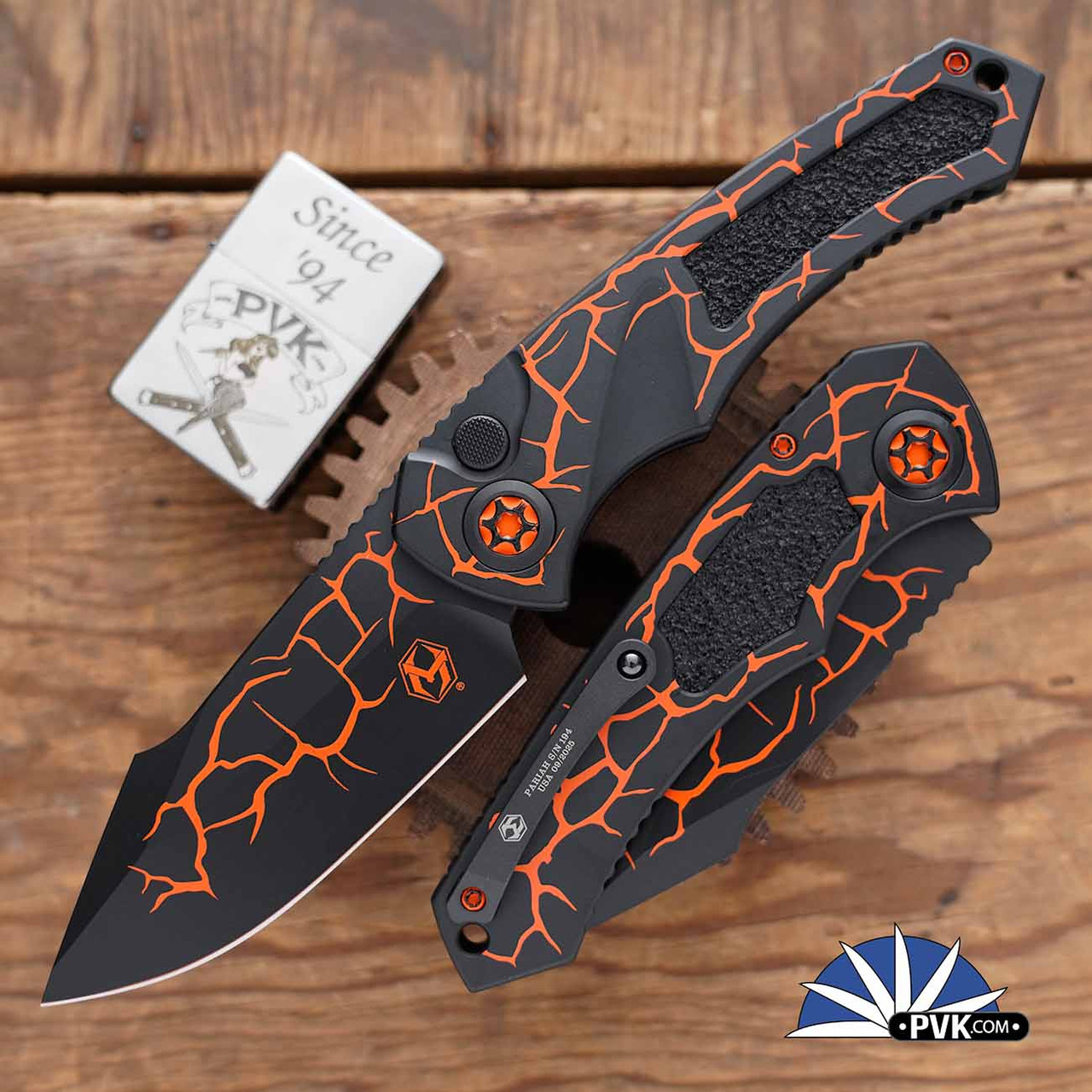 Heretic Knives Pariah Auto S/E Magnacut Orange UV Magma - PVK