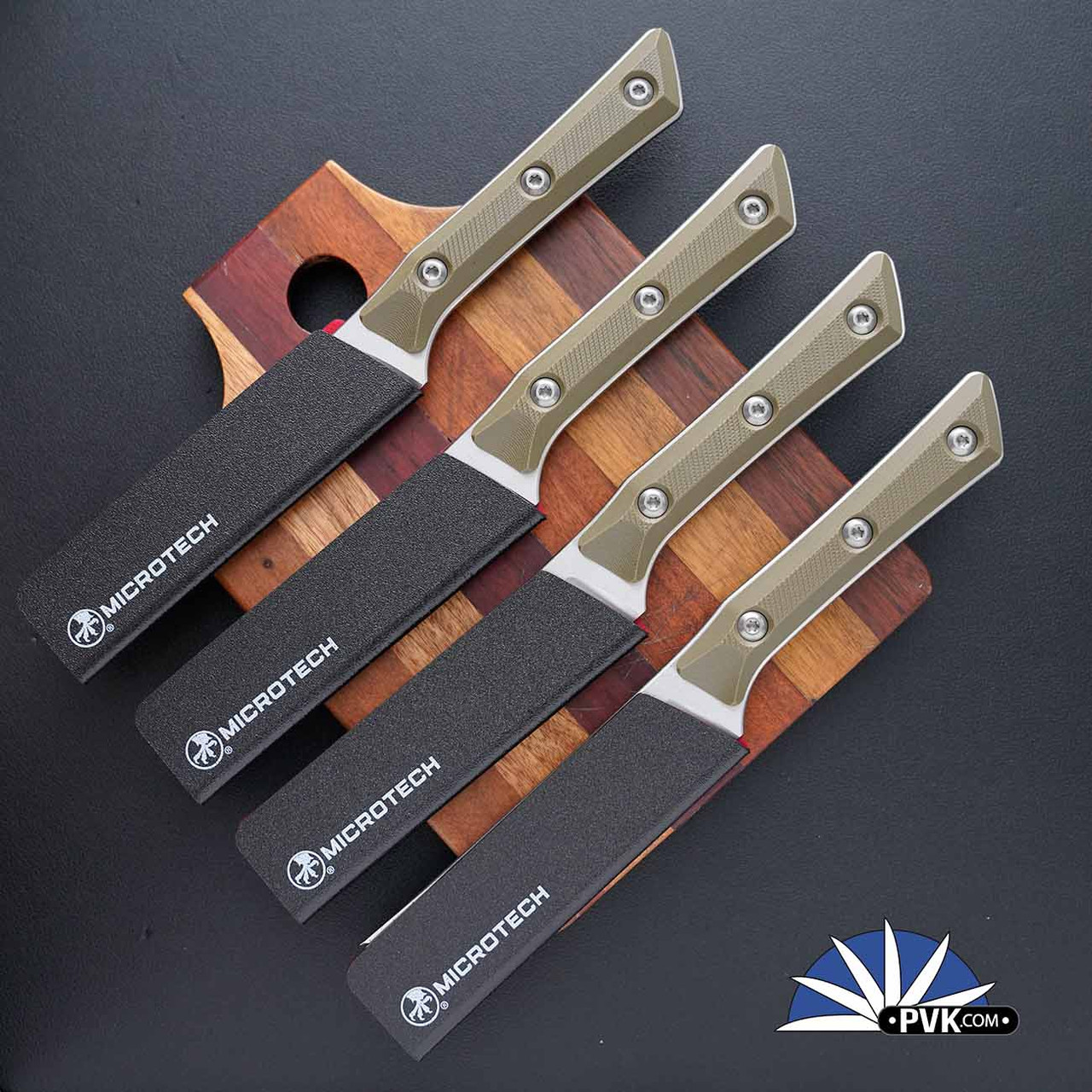 Microtech Kitchen Microtech Kitchen 4.5 Steak Knife Set 3600-10SETOD Stonewashed Blade ...
