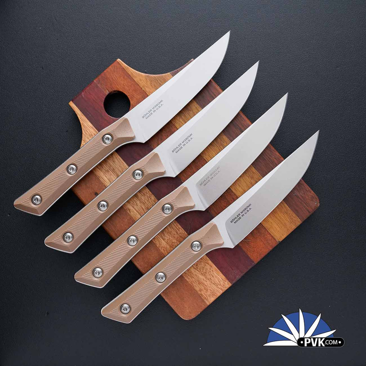 Microtech Kitchen Microtech Kitchen 4.5 Steak Knife Set 3600-10SETCE Stonewashed Blade ...