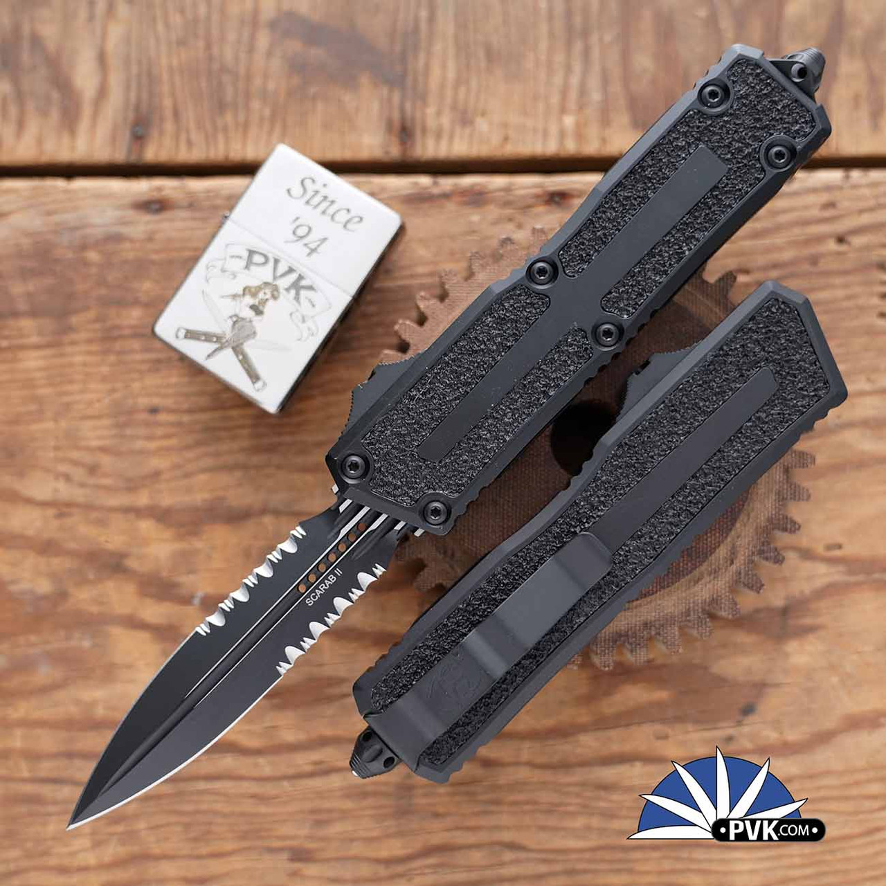 Microtech Scarab 2 Gen 3 1280-2T Double Edge Black Partial