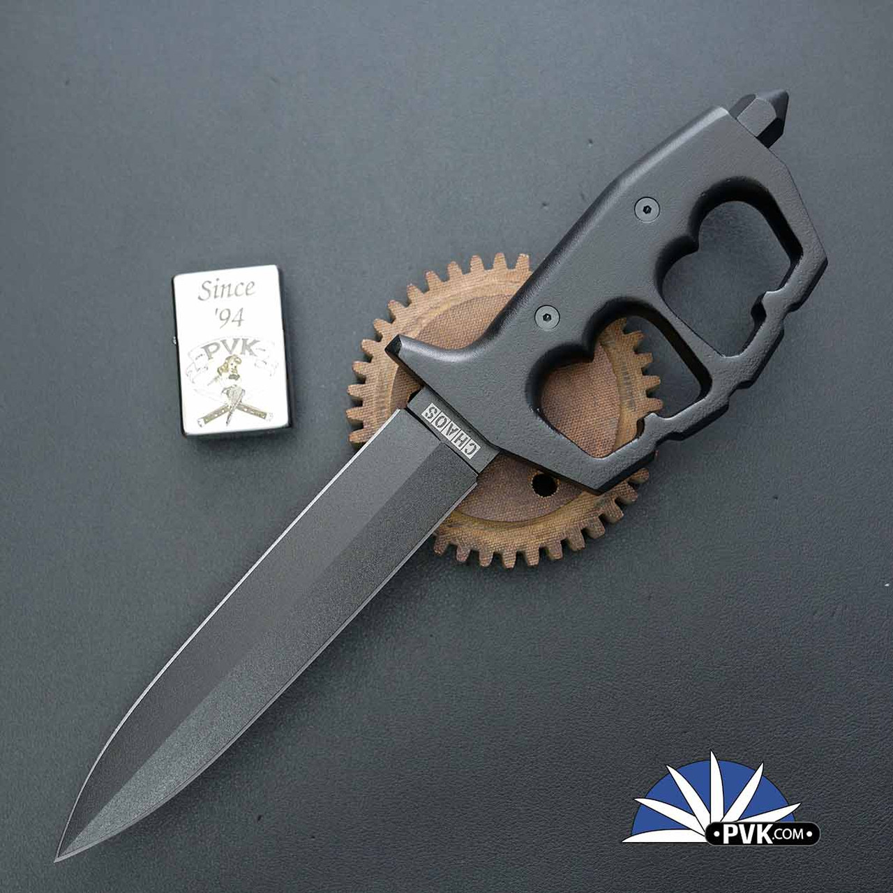 Cold Steel Chaos Double Edge Trench Knife, Black Coated SK-5
