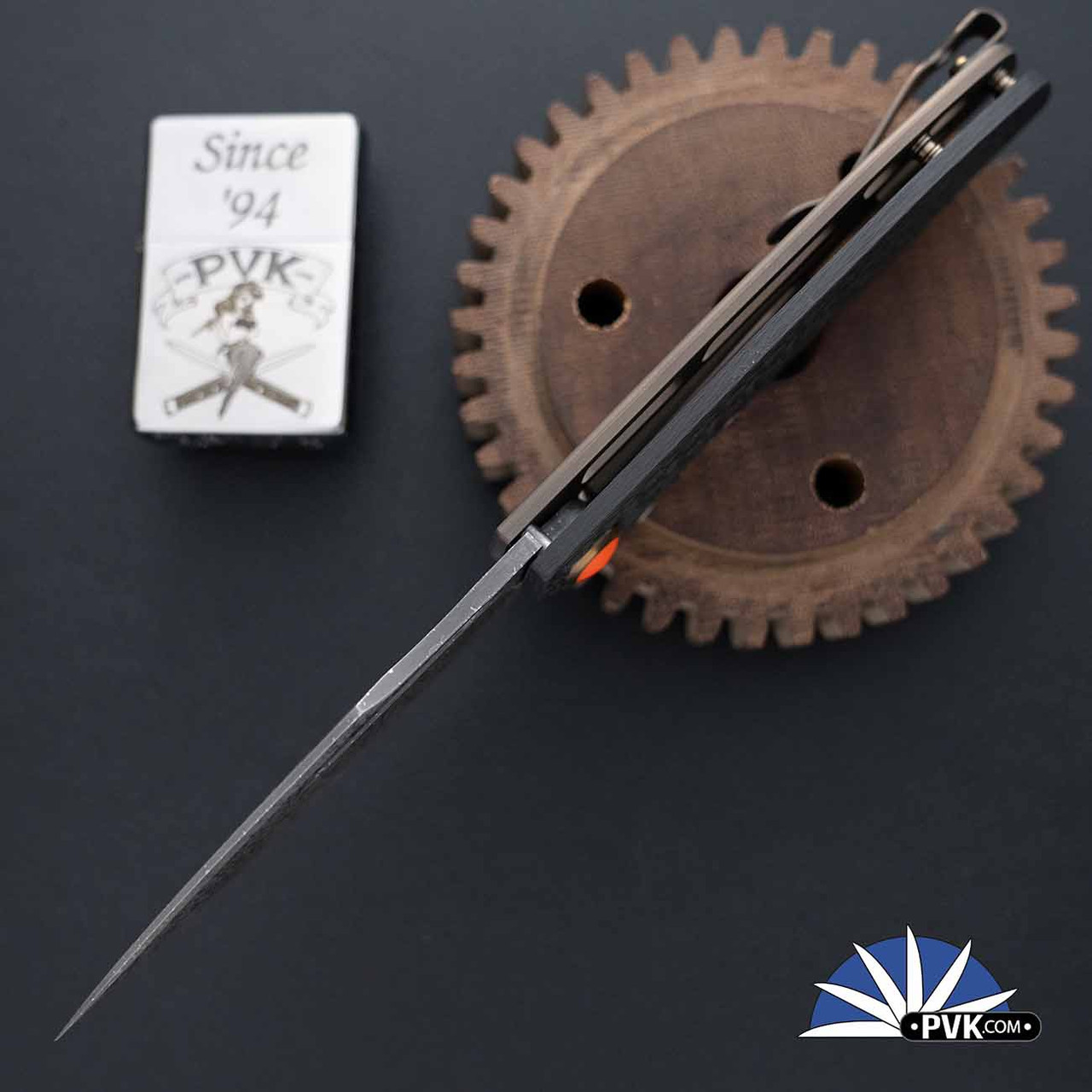 John Gray Slitter V2, Dark Rain Magnacut Blade, Milled Two-Tone