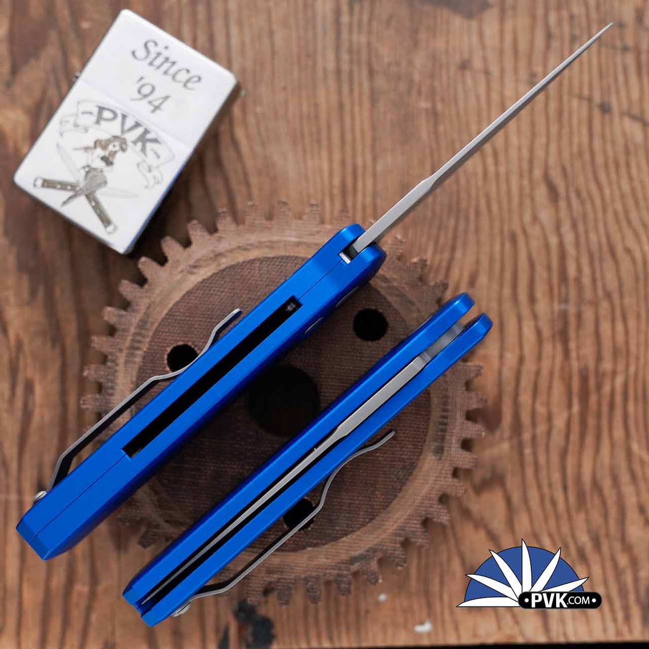 Protech Godson Auto 720-BLUE LH, Left Handed, Blasted 154CM Blade