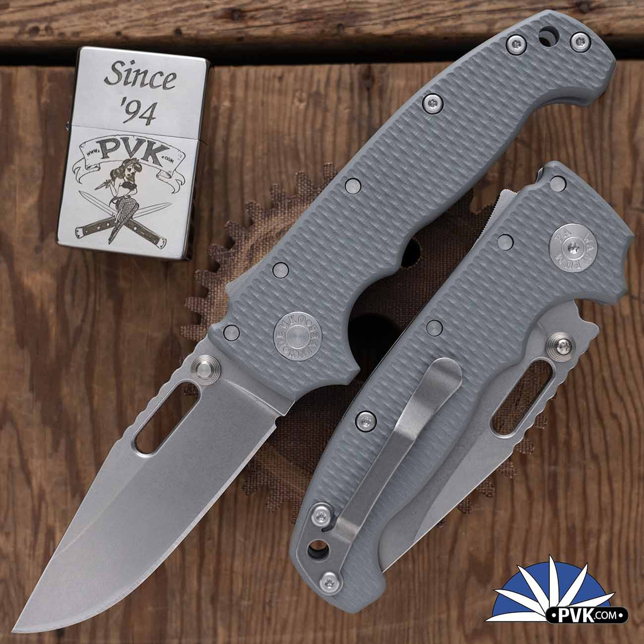 Demko Knives MG AD20 Shark-Lock Magnacut Clip Point Blade, Grey