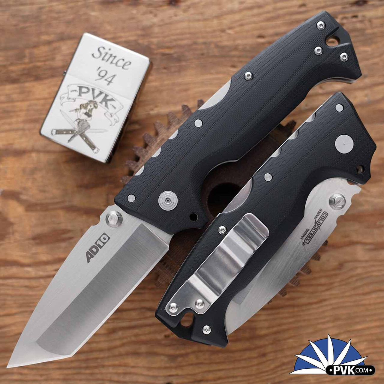 Cold Steel Demko AD-10, Satin CPM-S35VN Tanto Blade, Black G10