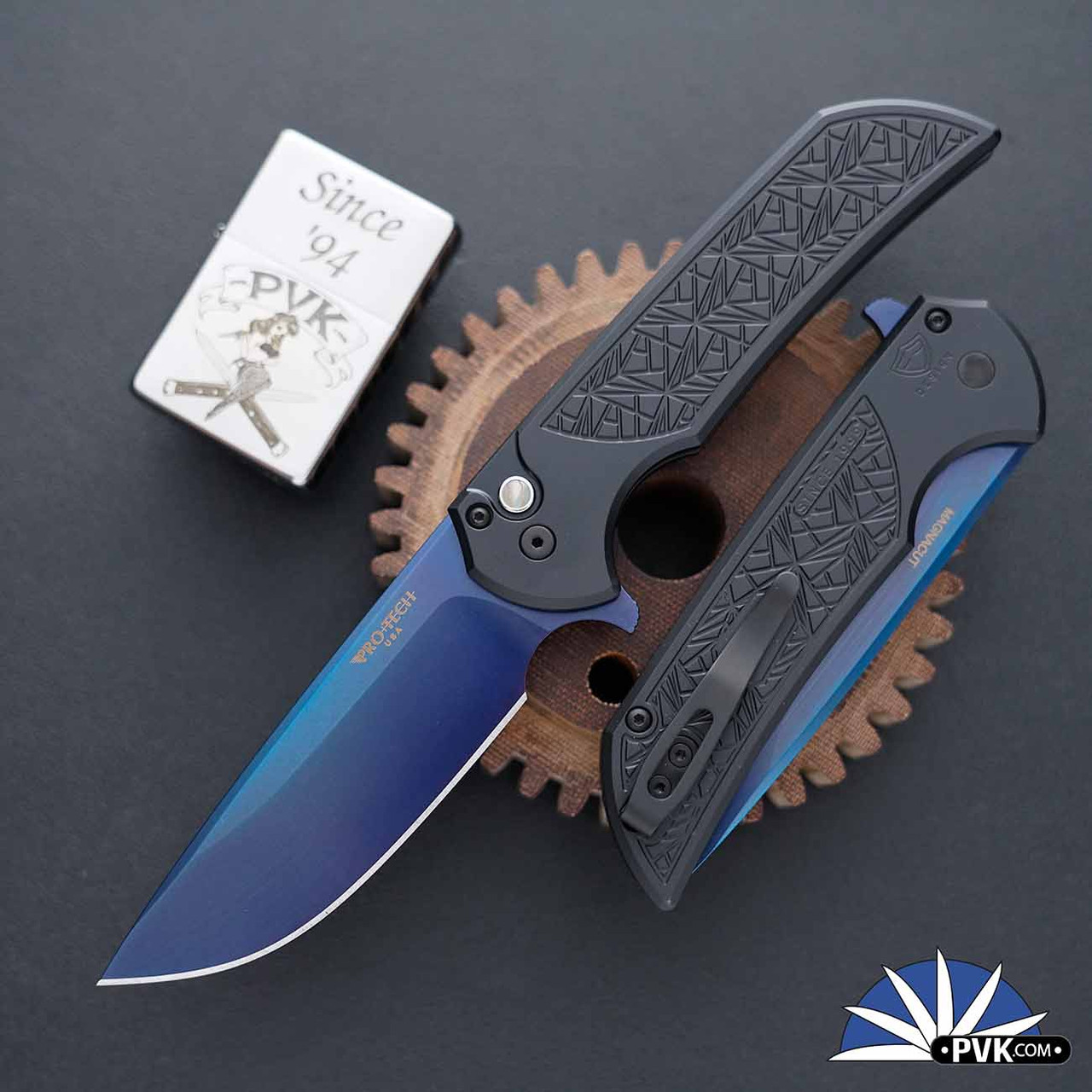 Protech MX-106-SB-Nexus Mordax Plunge Lock Flipper, Sapphire Blue