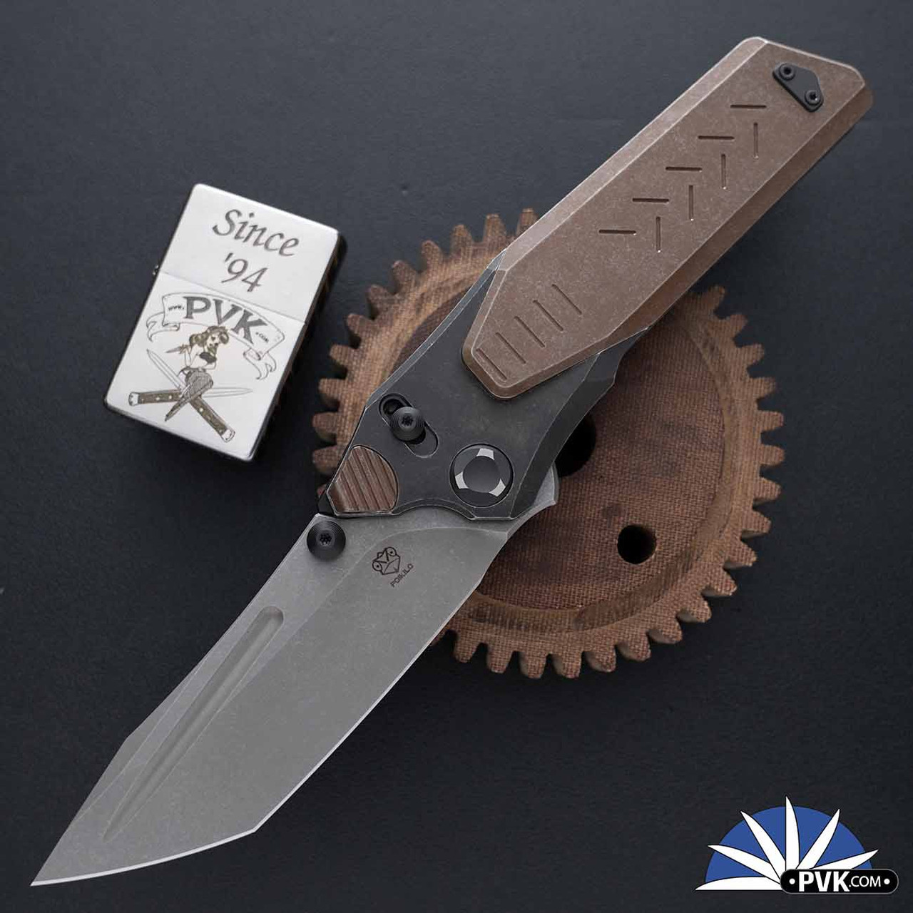 Poikilo Blade X TAS Knives Cyberzuka S2 A, Dark Stonewashed M398