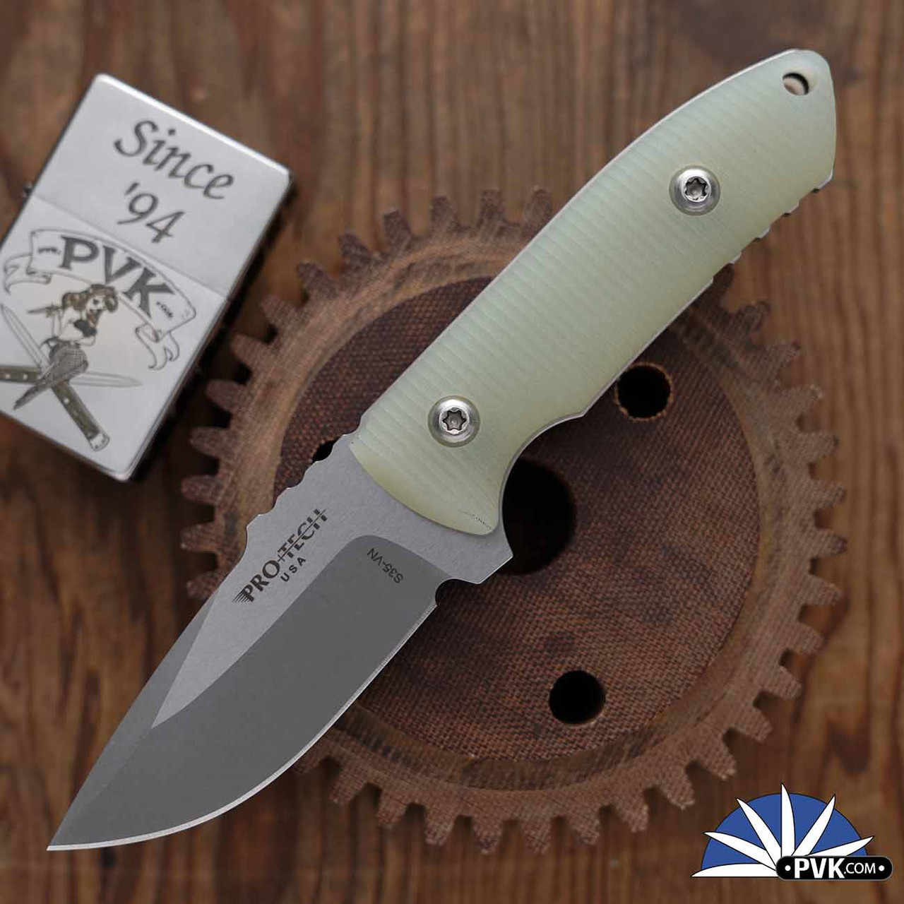 Protech Les George SBR Fixed Blade, S35-VN Blade, Natural G10