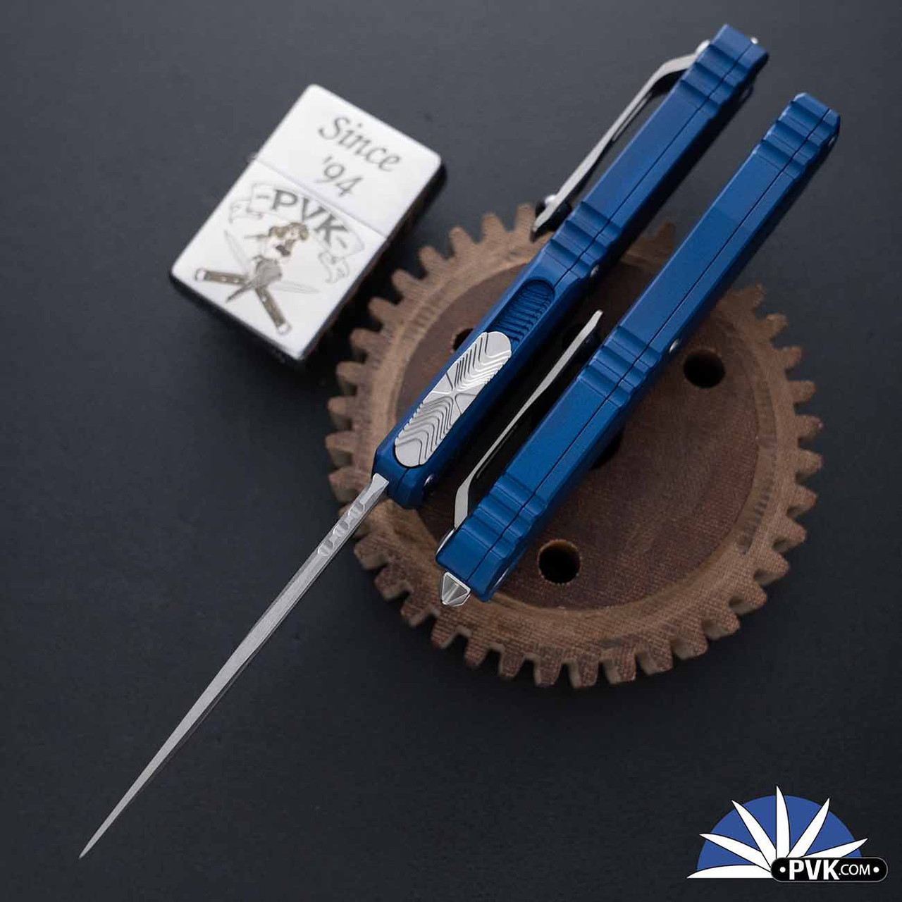 Microtech Ultratech Gen 4 11214-10NA, Single Edge Blade, Navy