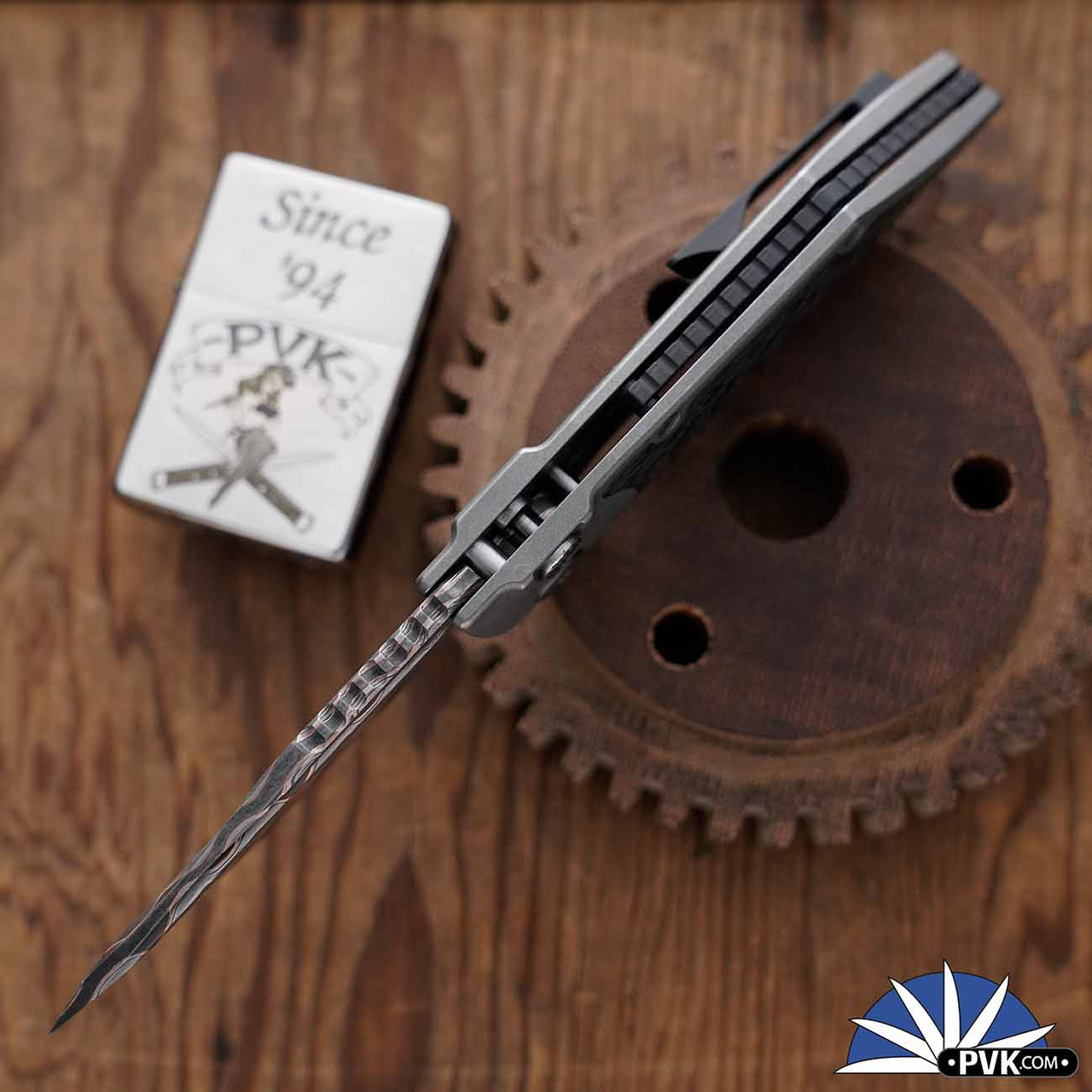 Hypercut Manufacturing Dharma, Tumbled S35VN Blade, Titanium