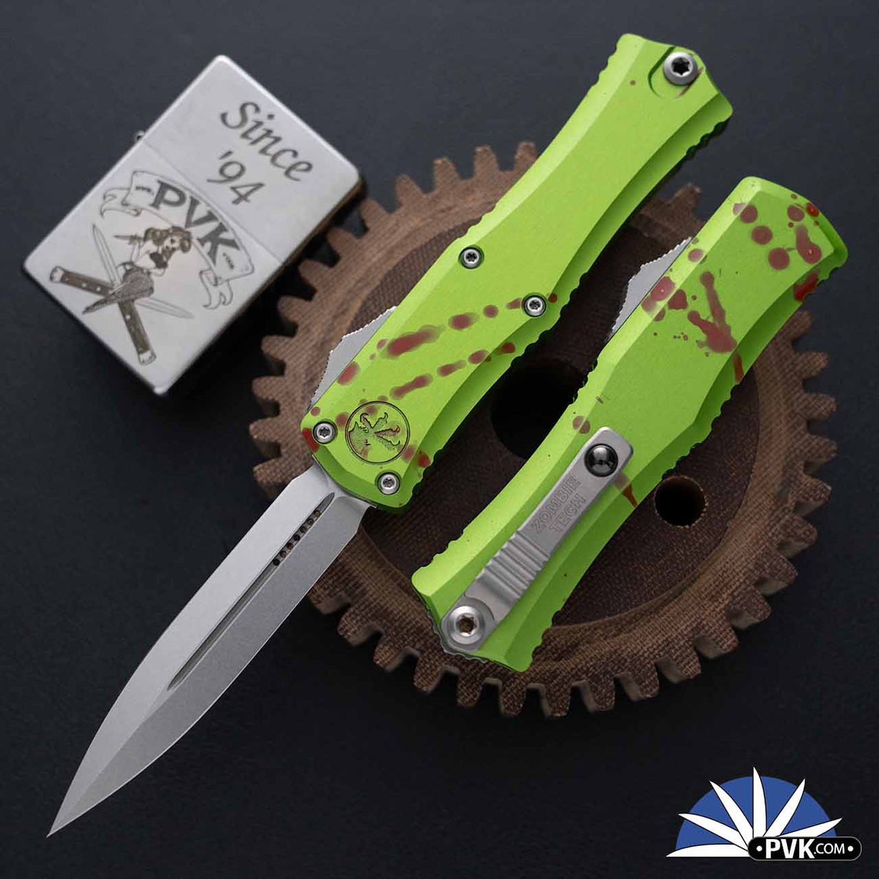 【美品】 GEEK FX MDR3 Microtech Hera II Mini 1702M-10Z Double Edge Stonewashed Blade