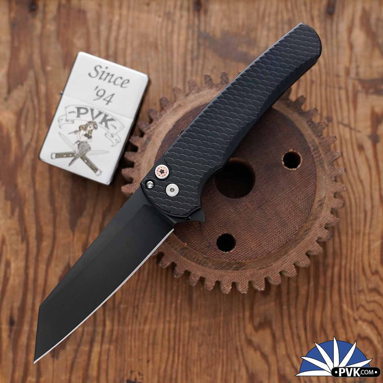 Protech Malibu SHOT26.MALIBU.1, Black DLC Magnacut Reverse Tanto