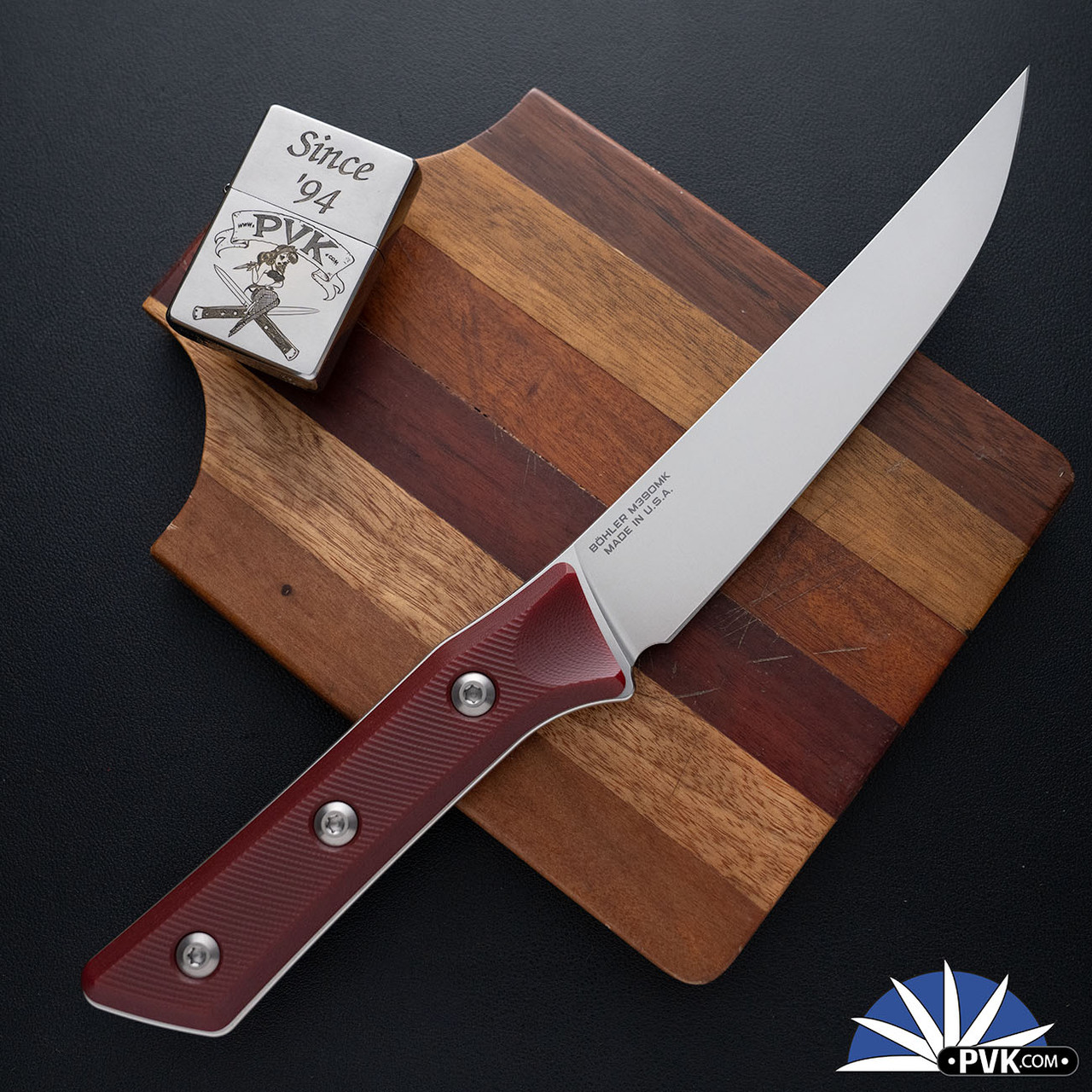 Microtech Kitchen Microtech Kitchen Boning Knife 3100-10MR Stonewashed Blade, Merlot G10 ...