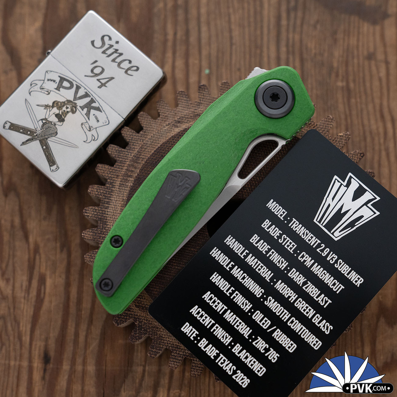 ＨＭＣ２００９ HMC Knives Transient 2.9 V3 Subliner Dark ZirBlast Magnacut Blade