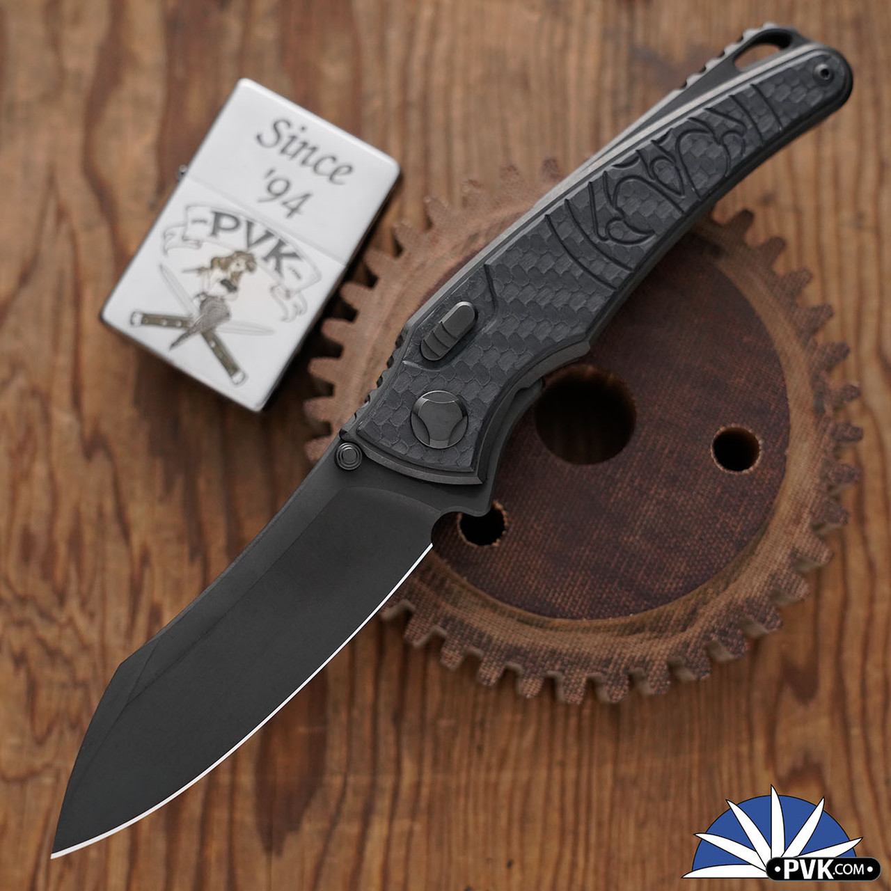 Black Hawk Talon ガスガン Hawk Knives Talon DLC M390 Blade, Blasted 3K Carbon Fiber Handle