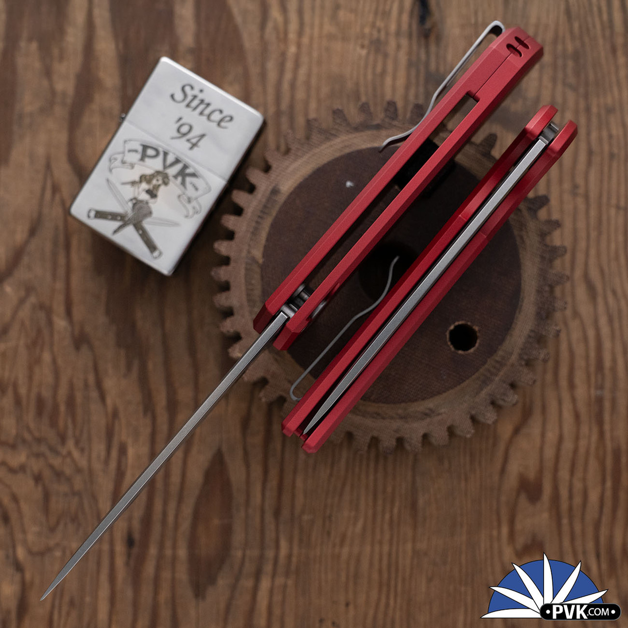 Protech MX-101-RED-20CV Mordax Plunge Lock Flipper Knife