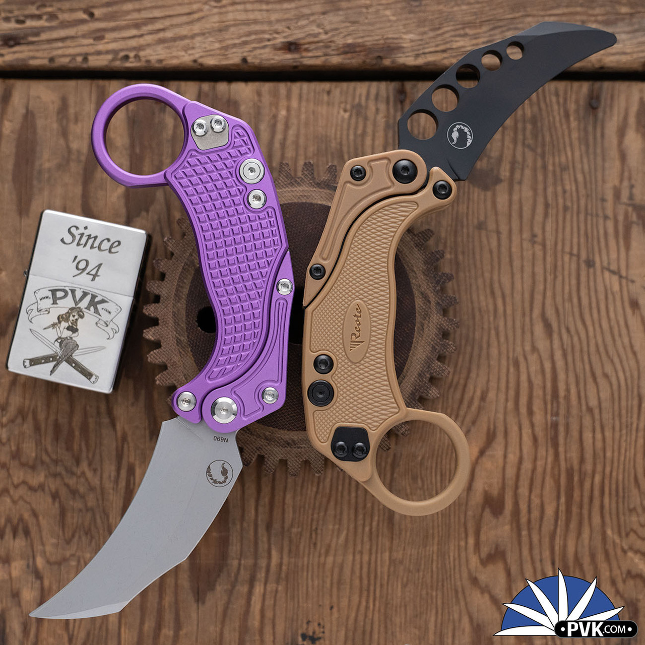 Reate EXO-K Gravity Karambit, Stonewashed N690, Oxidized Purple