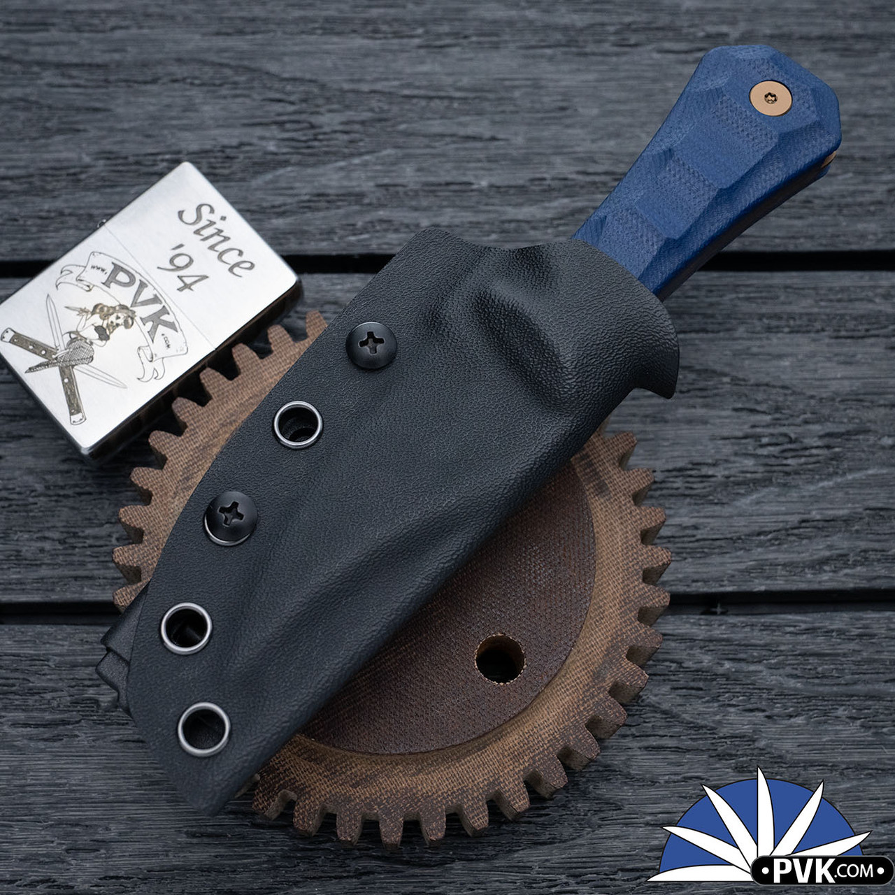 Auxiliary Manufacturing Pocket Bowie Fixed Blade, Rose Gold 14C28N