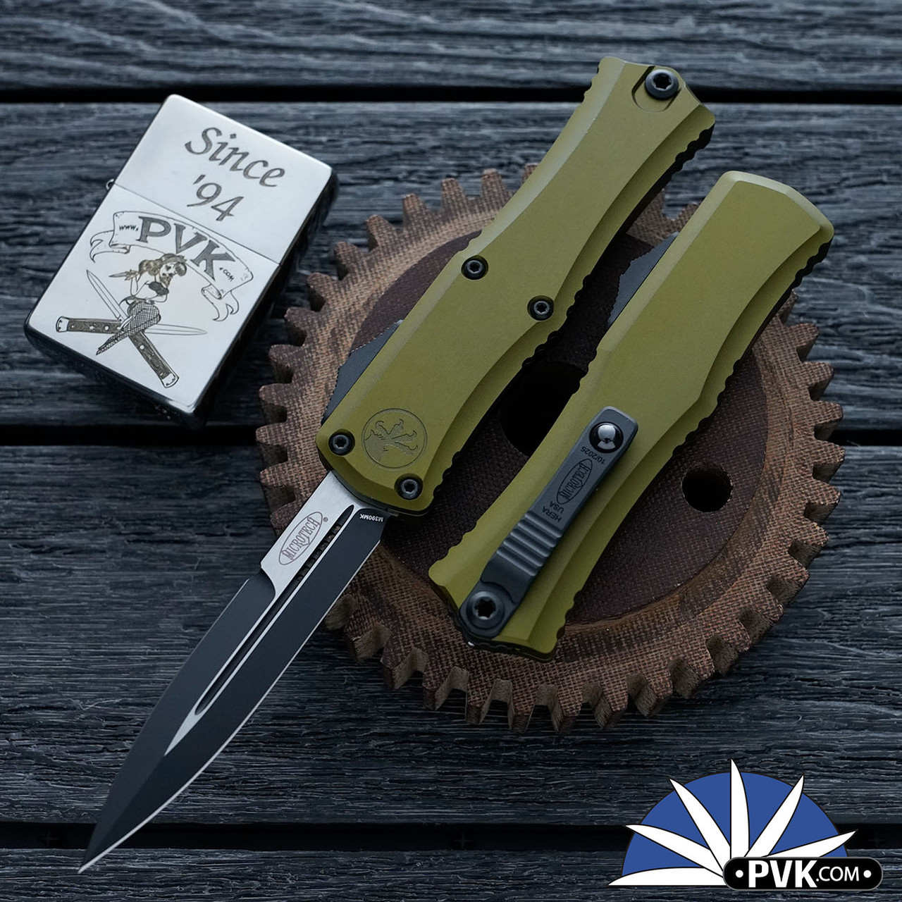 Microtech Hera II Mini 1701M-1OD Bayonet Black Blade, OD Green