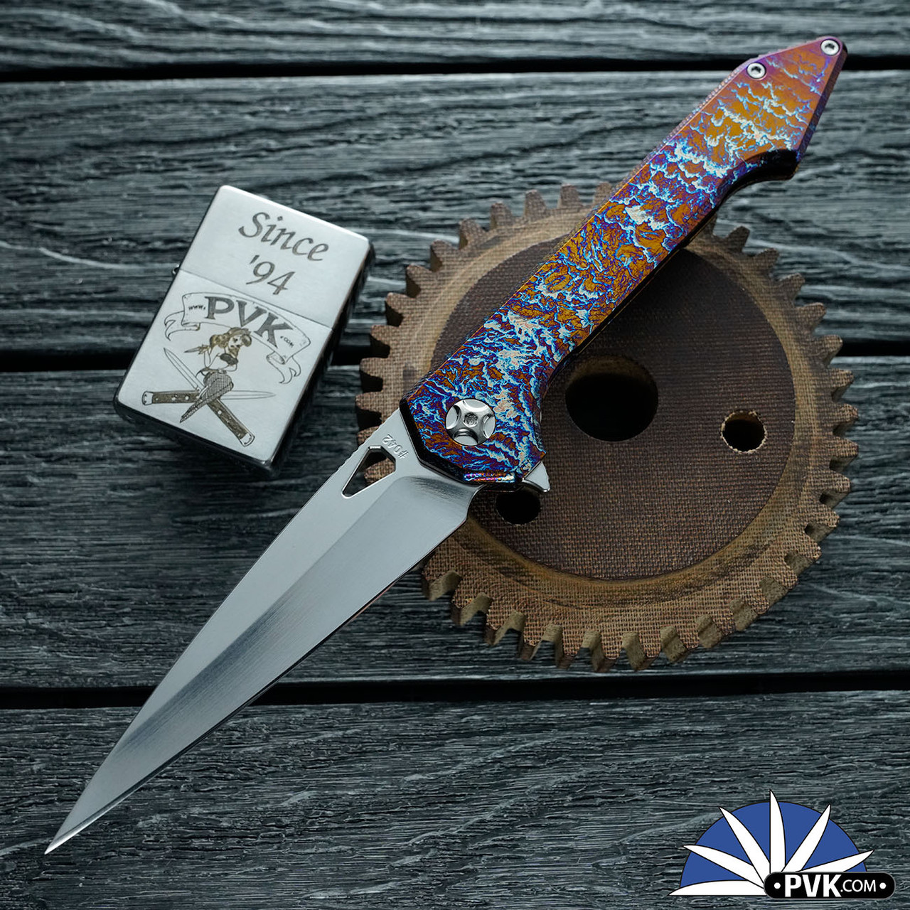 417CNC Acer #42, CMP154 Blade, Lightning Titanium Handle, Raw