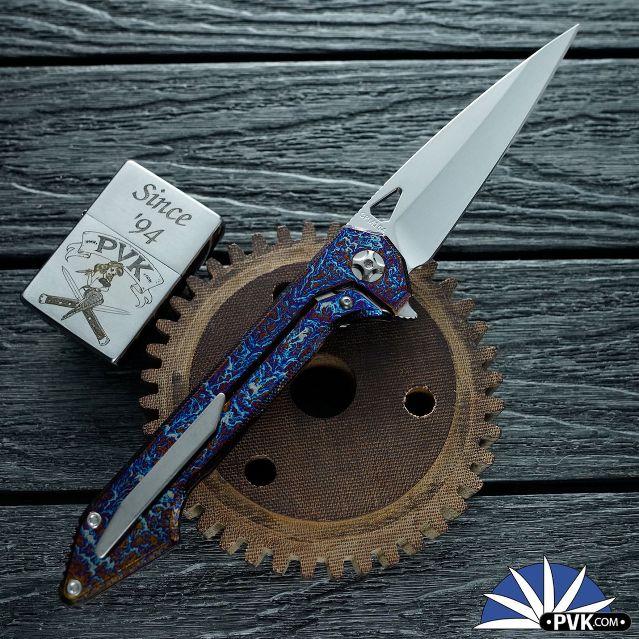 417CNC Acer #42, CMP154 Blade, Lightning Titanium Handle, Raw